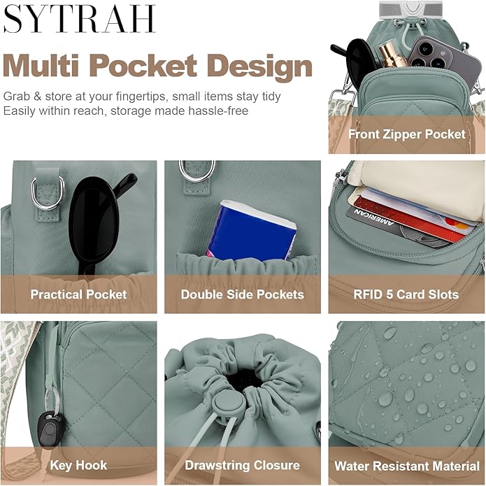 Water Bottle Bag Crossbody，Insulated Water Bottle Purse Crossbody Water Bottle Holder with Strap 40 oz SYTRAH