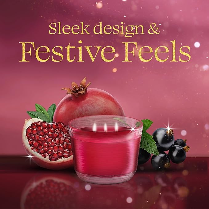 Glade 3-Wick Scented Candle Jar, Pomegranate & Currant, Air Freshener Infused with Essential Oils, 6.8 Oz, 3 Count - Bloomnest