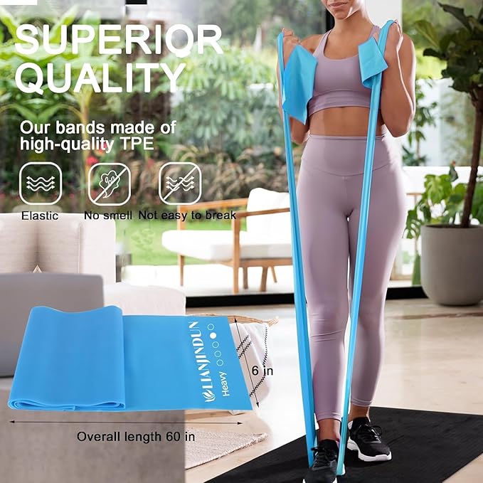 5 Pcs Professional Resistance Bands. Latex-Free, Elastic Band, Work Out Bands, Stretch Bands for Working Out Women or Men, Exercise Bands Set for Physical Therapy, Yoga, Pilates - Bloomnest