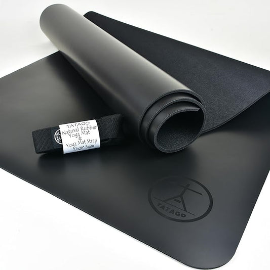 Tatago Hot Yoga Mat Non Slip-Professional Grade Natural Rubber Yoga Mat, Pliates Mat, Stretching Mat or exercise mats for home workout. Nonslip for Hot and Sweaty Classes. Includes Yoga Strap for Carrying and Stretching too. - Bloomnest