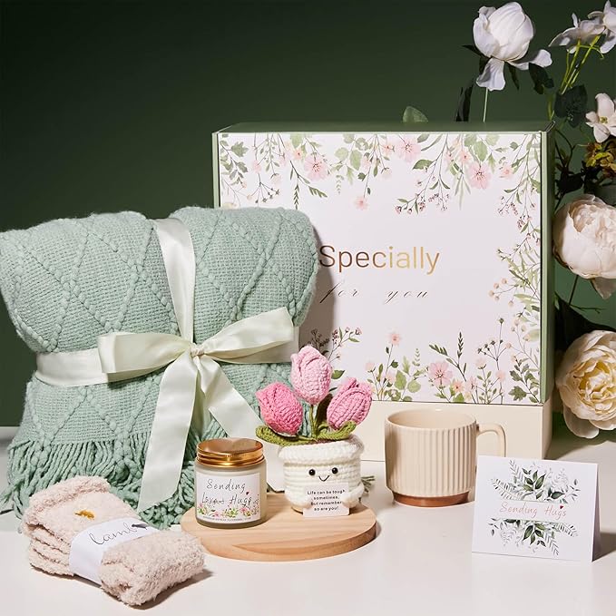 Valentines Day Gifts for Her Wife Mom Friend Sister Girlfriend, Birthday Gifts Baskets for Women Self Care Gift for Women, Get Well Soon Gift Baskets Thinking of You Relaxation Stress Care Package - Bloomnest