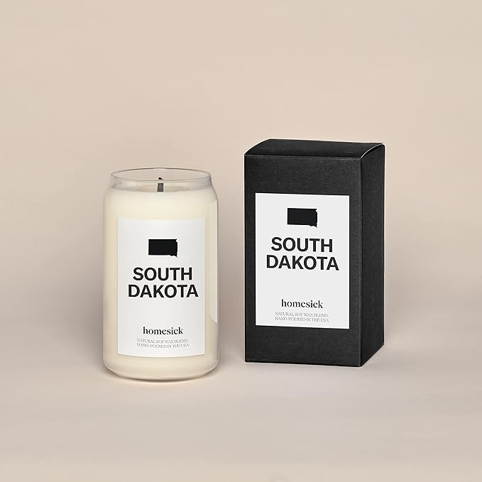 Homesick Premium Scented Candle, South Dakota - Scents of River Water, Lavender, Rosemary, 13.75 oz, 60-80 Hour Burn, Natural Soy Blend Candle Home Decor, Relaxing Aromatherapy Candle - Bloomnest