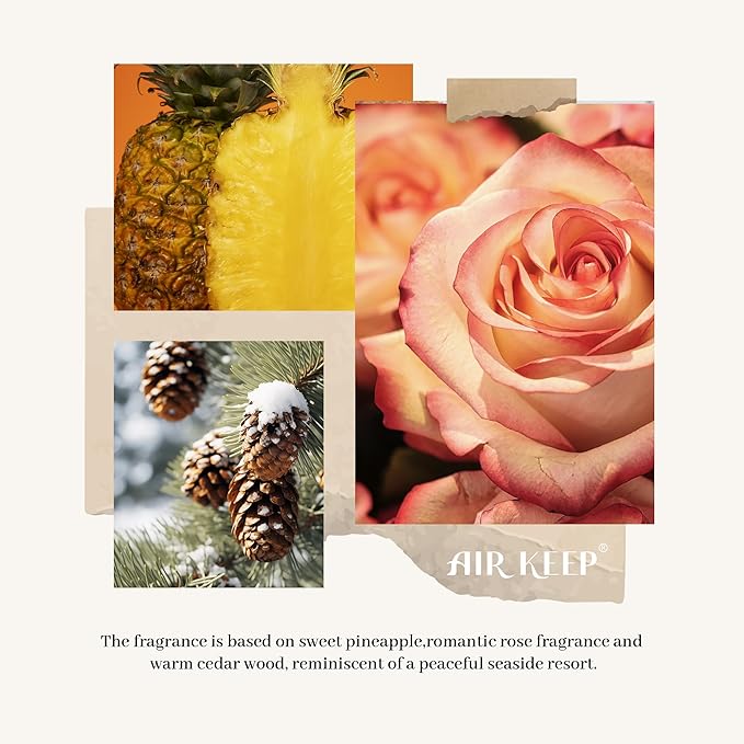 Airkeep Flower Reed Diffusers Set, 5.07 oz Pineapple/Rose/Cedarwood Scented Oil Diffuser with 8 Reed Sticks, Home Fragrance Diffuser Gift Set for Bathroom & Office Decor 150ml - Bloomnest
