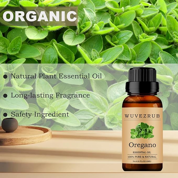 Oregano Essential Oils 10ML, 100% Pure and Natural Essential Oil for Aromatherapy Diffuser - 0.33 Fl Oz/Oregano WUVEZRUB