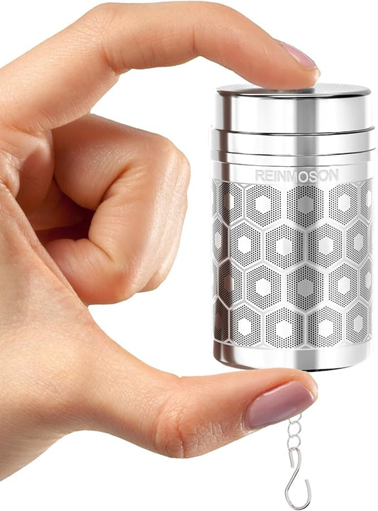Reinmoson Mini Tea Strainers for Loose Tea, Extra Fine Mesh Tea Infuser, 304 Stainless Steel & Updated Slim Threaded Lid, Loose Leaf Tea Steeper for Black Tea, Rooibos, etc - Bloomnest