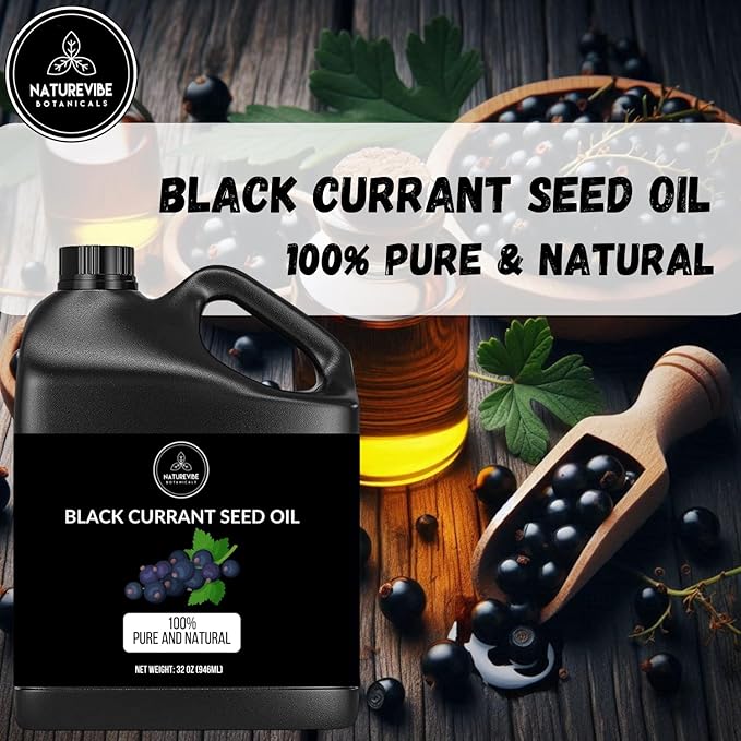 Naturevibe Botanicals Black Currant Oil 32 Ounces | 100% Pure and Natural | Great for Skin Care and Hair Care - Bloomnest