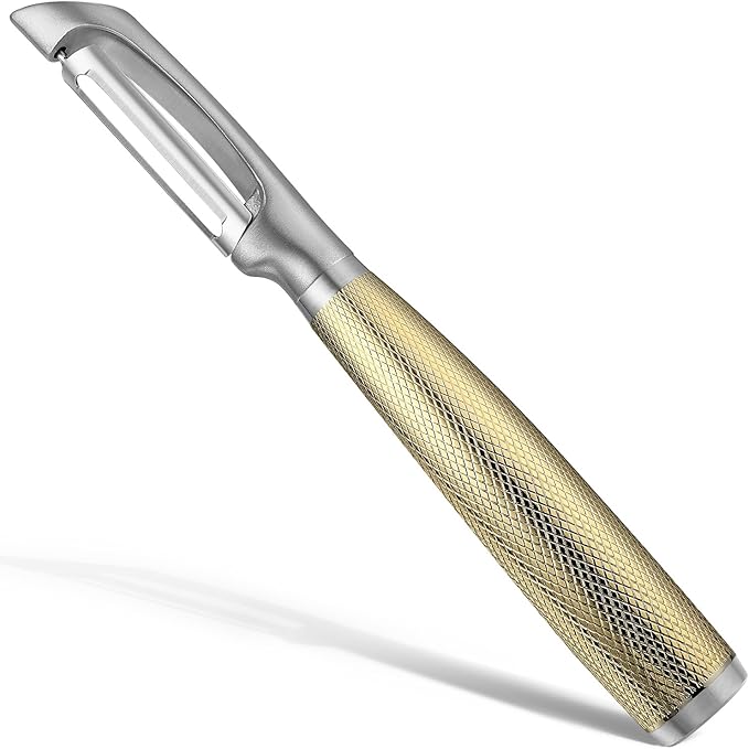 KULUNER Luxury I-Type Vegetable Peeler – 24K Gold Plated Handle, 304 Stainless Steel Ultra Sharp Blade, Ideal for Potatoes, Apples, and Other Fruits & Vegetables - Bloomnest