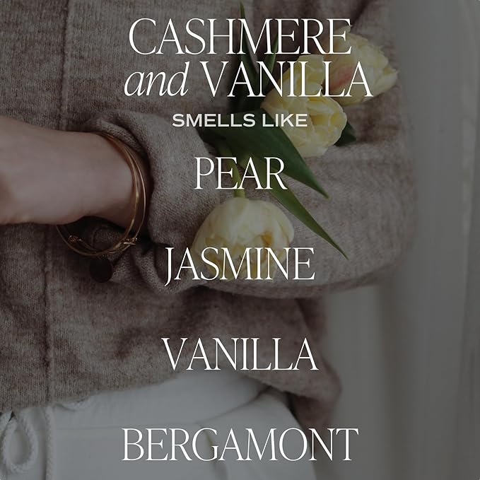 Sweet Water Decor Cashmere and Vanilla Patterned Candle – Soy Candles with Coconut, Bourbon Vanilla, Cashmere, Sandalwood, Musk – 40 Hour Burn – 9oz Clear Glass Jar – Luxury Spring Candle - Bloomnest