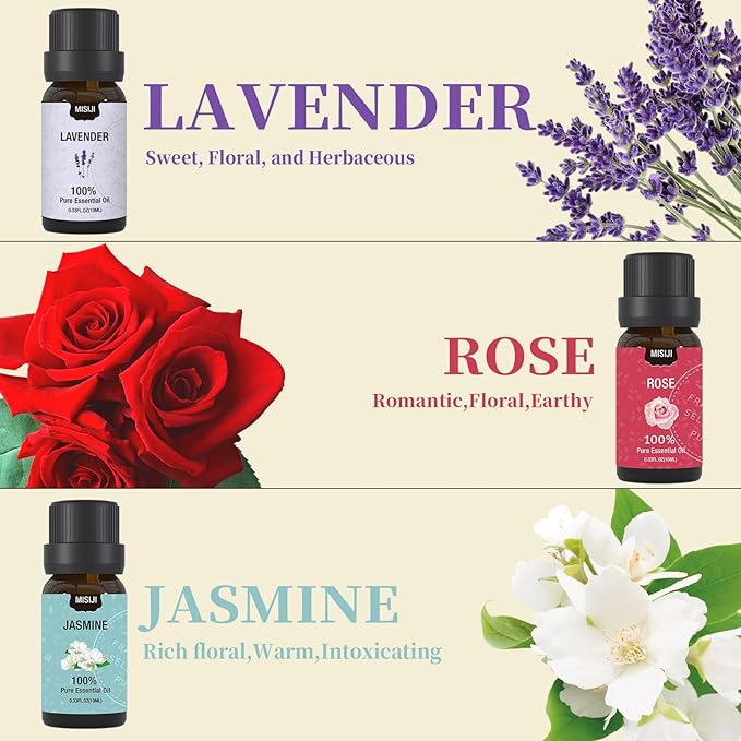Essential Oils Set- Essential Oils for Diffuser for Home,Diffuser Oils Scents for Aromatherapy,Laundry,Candle&Soap Making,Humidifiers 6 X 10 ML - Bloomnest