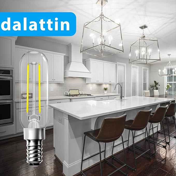 dalattin T6 LED Light Bulbs, 40W Equivalent Dimmable 5000K Daylight White Small Lightbulbs, Efficient 4.5W T25 Decorative Bulbs, E12 Base, 120V, for Chandelier Ceiling Fan Wall Sconce, 24Pack - Bloomnest