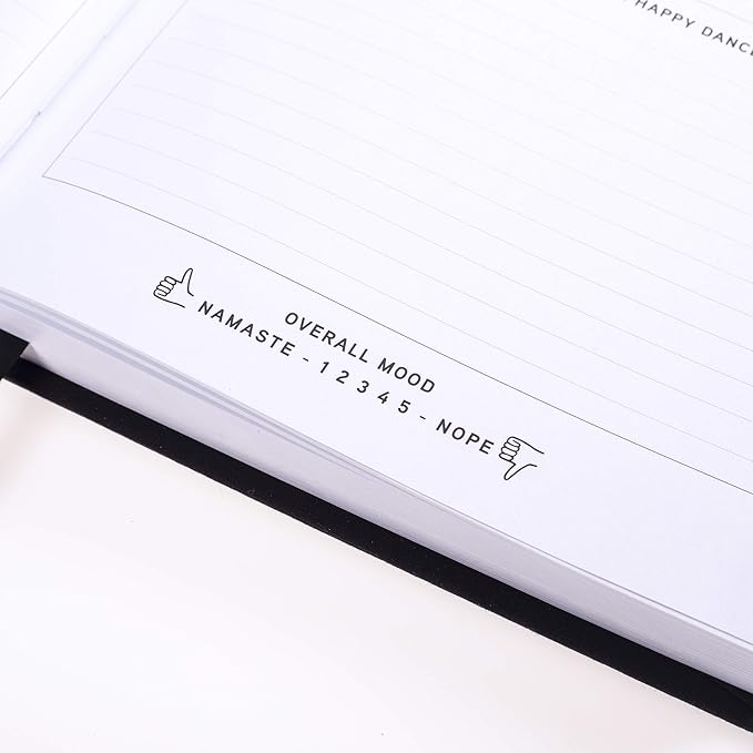 Graphique Self-Care Journal - Punch Today in the Face - 256 Pages - Weekly Quote & Daily Fill in Interiors - Hardbound Fabric Cover - Ribbon Marker (6" x 8") - Bloomnest
