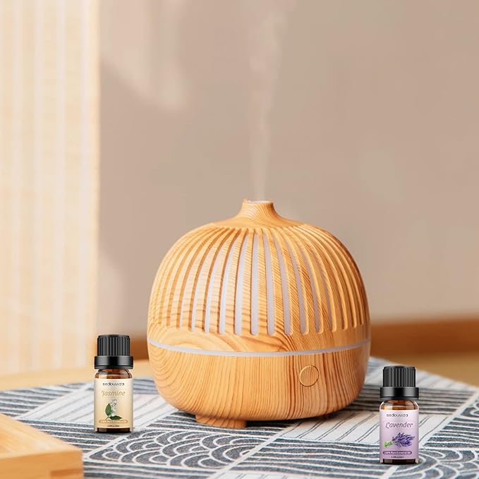 Sedbuwza Lavender Jasmine Essential Oil Set, Lavender Fragrance Oil Jasmine Scent Oil Set for Diffuser, Aromatherapy, Massage, Soap, Candle Making 2 x 10 ml Sedbuwza
