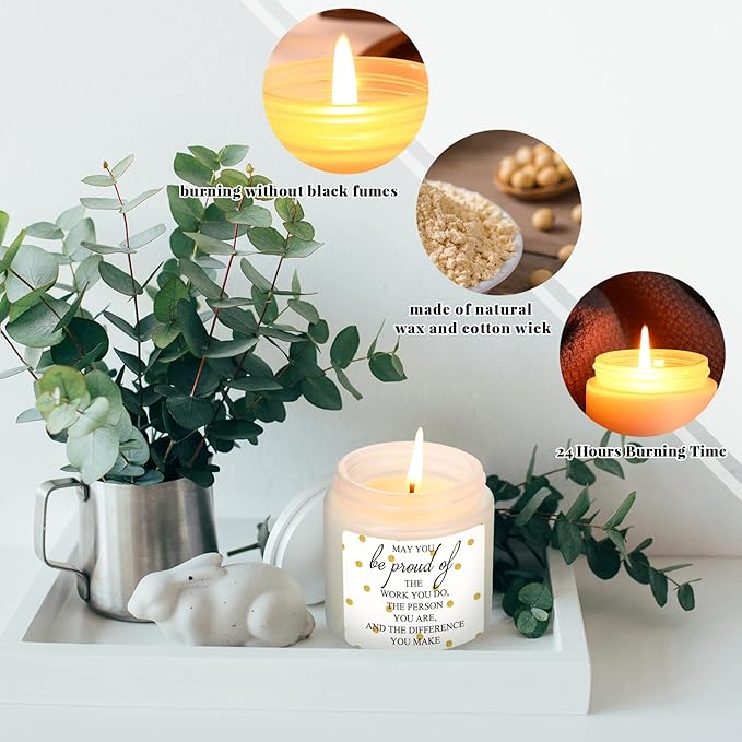 Fumete 10 Pcs Teacher Appreciation Gifts for Coworkers Team Jars Scented Soy Candles 3.5oz Thank You Candles Bulk Gifts for Chaos Coordinator Employee Social Worker Secretaries(White,Proud) - Bloomnest