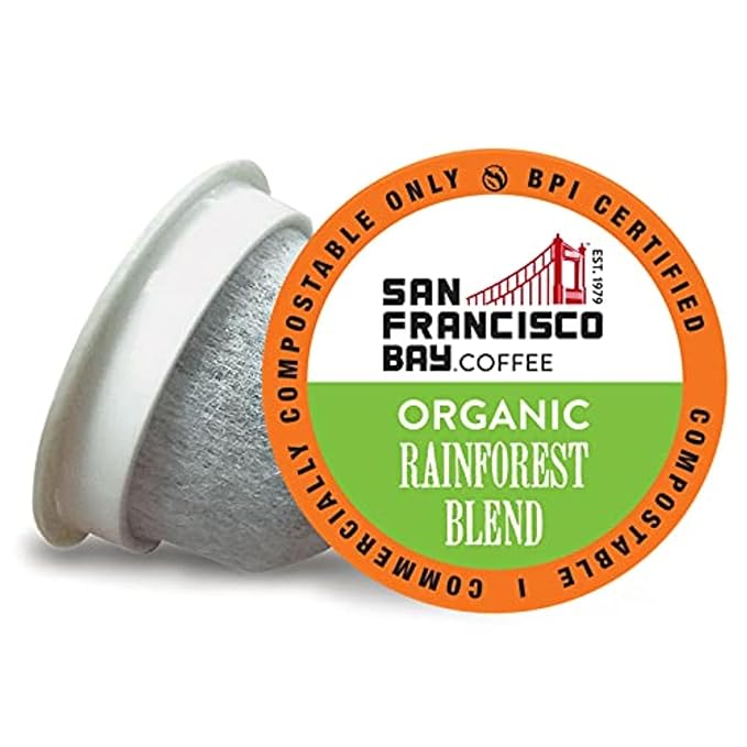 San Francisco Bay Compostable Coffee Pods - Organic Rainforest Blend (120 Ct) K Cup Compatible including Keurig 2.0, Medium Dark Roast - Bloomnest