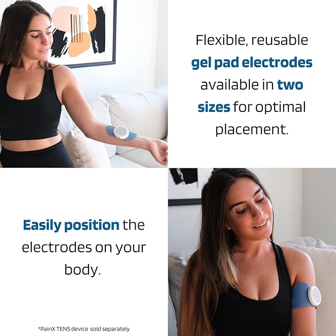 Soterix PainX TENS Unit Electrode Gel Pad Refills - 1 Pack of 6 Pads (Small) - Muscle Stimulator Relaxer Wireless Pads for Relief on Knee, Back, Neck