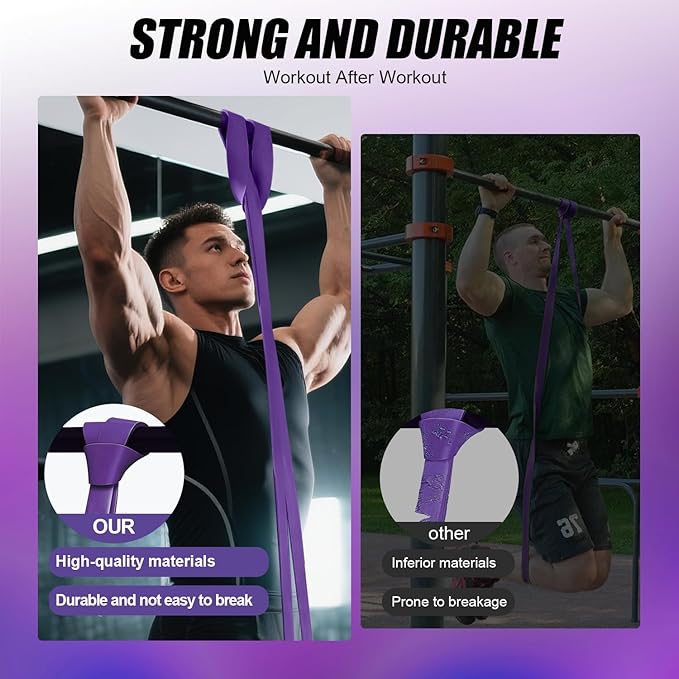 WHATAFIT Resistance Bands, Pull Up Assistance Bands, Exercise Bands, Workout Bands Set for Men and Women Home Fitness, Body Stretching, Strength Training, Physical Therapy - Bloomnest