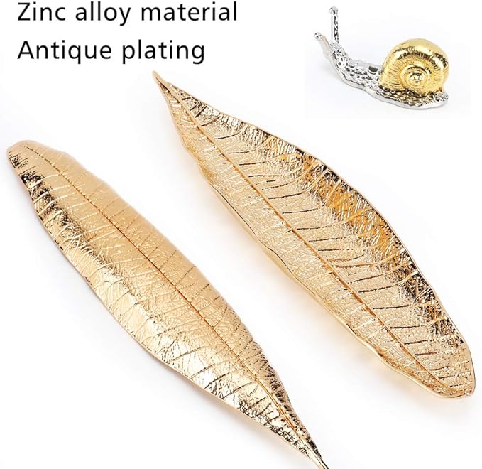 Accmor Incense Holder Set, Leaf and Snail Incense Burner, Incense Ash Catcher, Incense Sticks Holder for Counters, Meditation Room, Yoga, Home, Office, Gold - Bloomnest