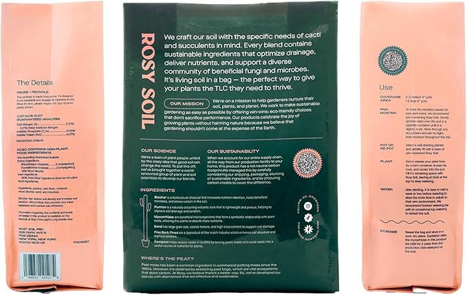 Cactus and Succulent Organic Potting Soil Mix for House Plants - Fast Draining, Root Boosting, Peat-Free, Less Prone to Gnats - Drought-Tolerant - Growth of Aloe Vera, Cacti and Indoor Succulents- 4qt - Bloomnest