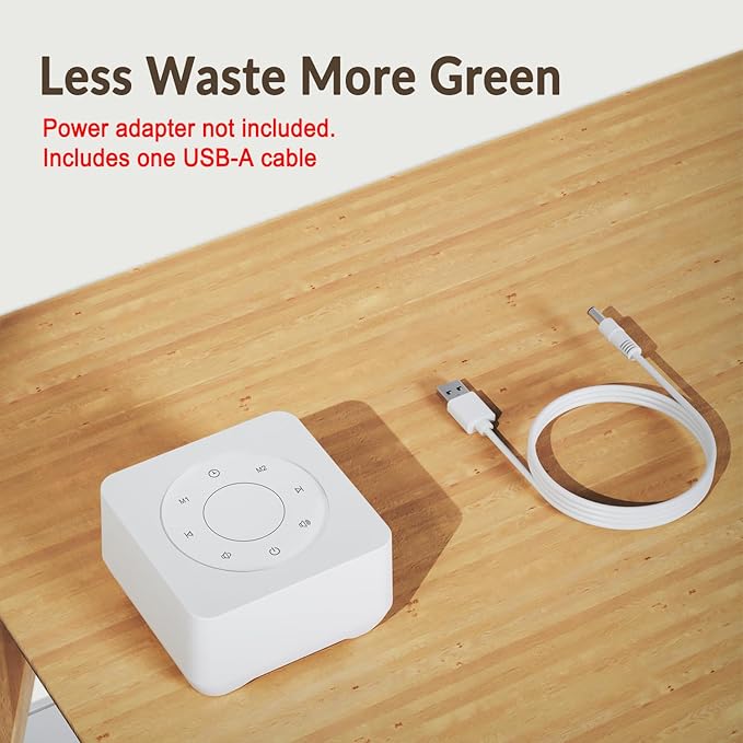 White Noise Sound Machine for Sleep 20 Soothing Sounds Noise Machine for 30 Level Volume 5 Timer Setting Favorite Setting Memory Function Touch Control Compact Portable for Adult/Baby (White) - Bloomnest