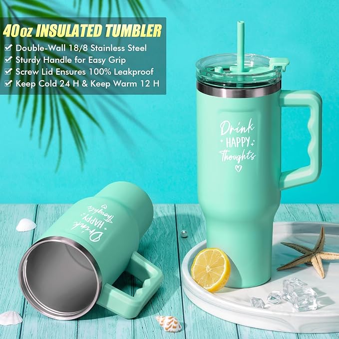 Birthday Gifts for Women Self Care Get Well Soon Gifts, Ocean Relaxing Spa Gift Box Care Package Basket w/ Luxury Flannel Blanket 40 oz Tumbler, Valentines Day Gift for Mom Her Wife Girlfriend Sister