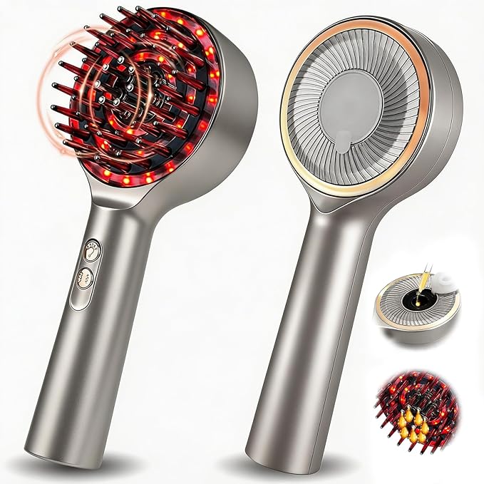 3 in 1 Scalp Massager Hair - 360° Hair Oil Applicator Electric Scalp Massager IPX7 Waterproof for Home & Travel(Silver) Bloomnest
