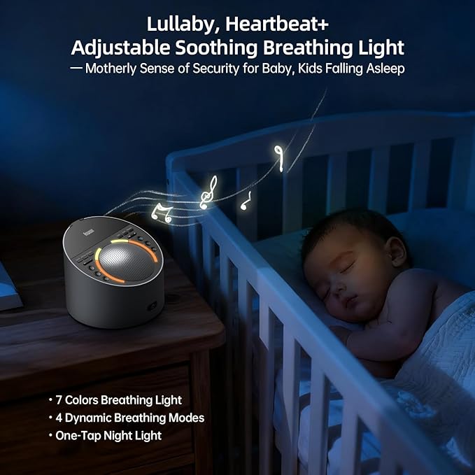 Sound Machine with Aroma Diffuser, Premium Metal Shell White Noise Machine, Soothing Night Light, 50+ Natural Sounds for Sleep, Focus, Relaxation, Perfect System for Adults Kids Baby - Bloomnest