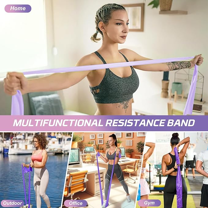 5 Pcs Resistance Bands, Professional Exercise Bands Elastic Stretch Bands for Fitness Yoga Pilates Stretching Strength Training, Workout Bands for Women and Men Home Gym - Bloomnest