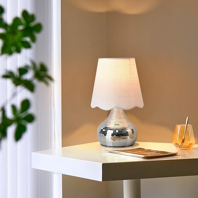 Rechargeable Cordless Small Funky Table Lamp, Battery Operated Remote Control Disco Mini Table Lamps for Bedroom Nightstand, Funky Small Table Lamp for Small Spaces for Kitchen Counter, Bookshelf - Bloomnest
