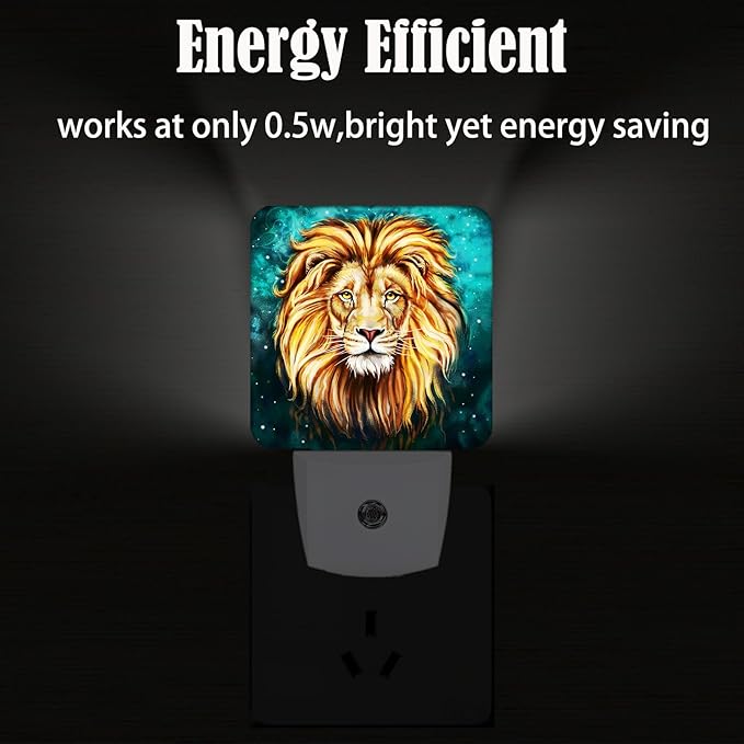 Flashing Lion Leo Night Light,Plug-in Night Lights with Dusk to Dawn Sensor for Stairway,Hallway,Bedroom Sleep Friendly Ideal for Women/Girls/Boys Gift,0.5w - Bloomnest