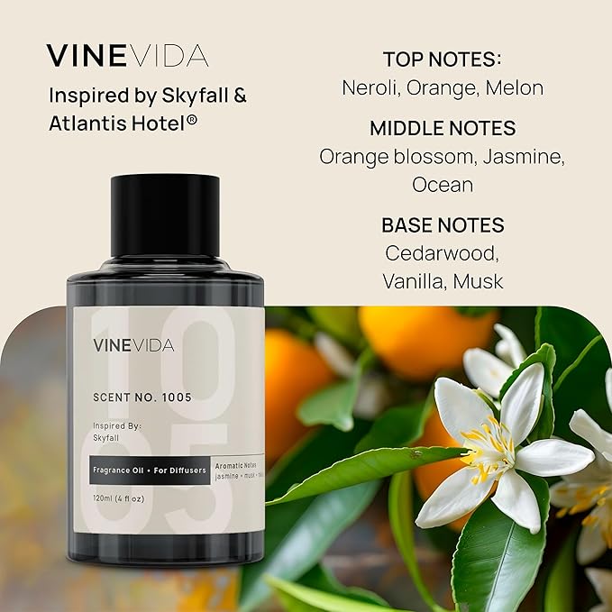 VINEVIDA Hotel Fragrance Collection - 4 Pack Diffuser Oils - Cold Air Diffusers - Scents No. 1005, 1018, 1011, 1004 VINEVIDA