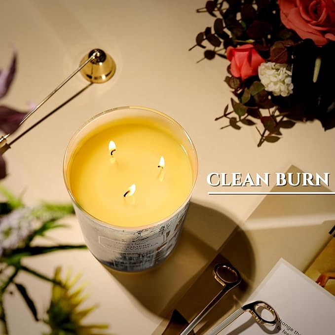 HomeLights Scented Candles for Women & Men, 34oz Candle Jars Aromatherapy 3-Wick Candle, Ideal for Industrial Chic Home Decor and Gifts, Cashmere Warm Vanilla - Bloomnest