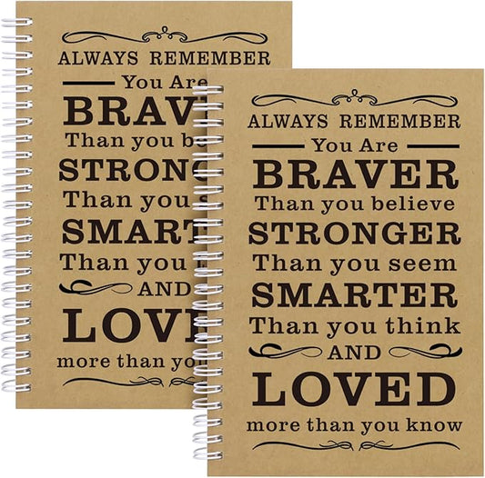 Spiral Notebook Journal, 2 Pcs Hardcover Spiral Notebooks,College Ruled Hardcover Notebook for Work,A5 Notebooks for Work School Note taking, Lined Journal for Women (2Pcs Always-Brown) - Bloomnest
