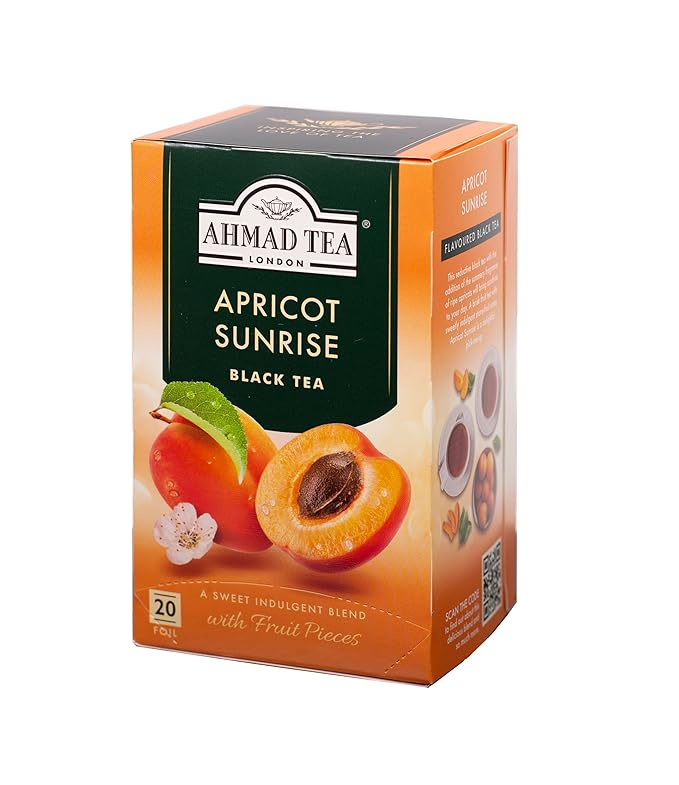 Ahmad Tea Apricot Sunrise Black Tea, 20 Count, Pack of 6 - Bloomnest