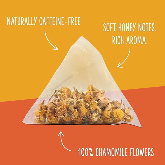Two Leaves and a Bud Organic Chamomile Herbal Tea Bags, Naturally Caffeine Free, Whole Leaf Chamomile Tea in Compostable Sachets, 15 Count (Pack of 1) - Bloomnest