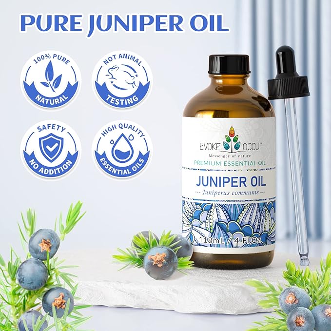 EVOKE OCCU Juniper Berry Essential Oil for Relaxation Clean Massage, Add to Diffuser and lotions - 4 Fl Oz - Bloomnest