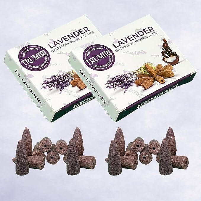 Lavender Backflow Incense - 20 Cones, Dual Pack, Waterfall Effect TRUMIRI