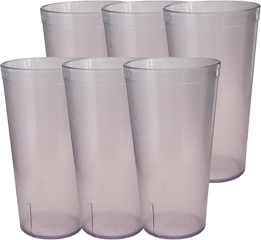 Party Outlaw Clear Plastic Cup Tumblers 6 Pc 20oz Lightweight, Heavy Duty Stackable Cafe Style Plastic Glasses. Reusable & Dishwasher Safe Ice Tea & Water Cups - Bloomnest