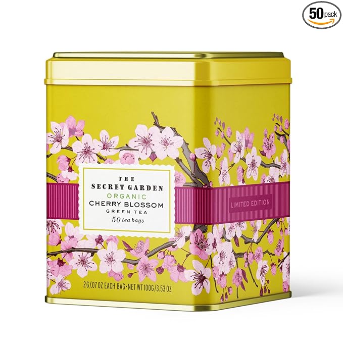 Life Plus Style Gourmet The Secret Garden Organic Cherry Blossom Green Tea 50 Tea Bags Sakura Sugar Free Rich in Antioxidants Supports Heart Health Boosts Immunity Promotes Healthy Skin and Hair - Bloomnest