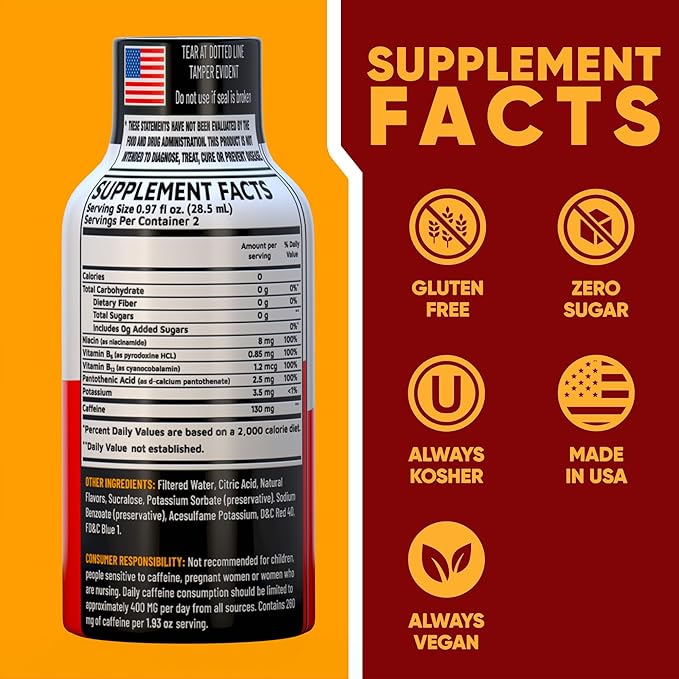 B12 Açaí Pomegranate Extra Strength Energy Shot 10 pk – 260mg Natural Caffeine B12 B6 – Energy & Vitality Support – 2 Servings Sugar Free Zero Calorie Green Tea B-Vitamins Electrolytes Vegan – 1.93 fl oz - Bloomnest