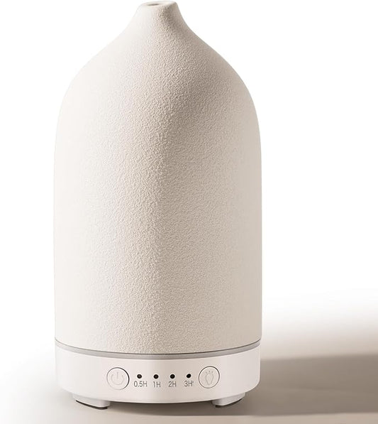 Diffuserlove Ceramic Essential Oil Diffuser 160ML Aromatherapy Diffuser for Home Bedroom Room Cool Mist Humidifier Stone Air Diffusers (Size:6.8" H x 3.6" W) - Bloomnest