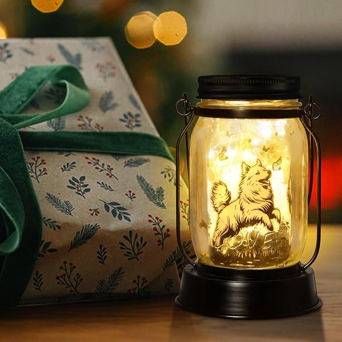 kyoryuger Samoyed Gifts for Women/Men Samoyed Dog Solar Lanterns Mom Birthday Dog Lovers Lantern Pet Loss Pet Memorial Lights Solar Garden Decoration for Yard, Patio,Backyard,Porch Torches - Bloomnest