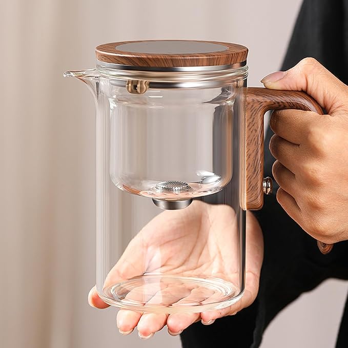 Enchanti Tea Pot, 800ML Witchcraft Magic Glass Teapot with Infuser Strainer and Lid for Loose Leaf Tea Herbal, Magnetic Water Separation Tea Maker Kettle Clear Enchantipot