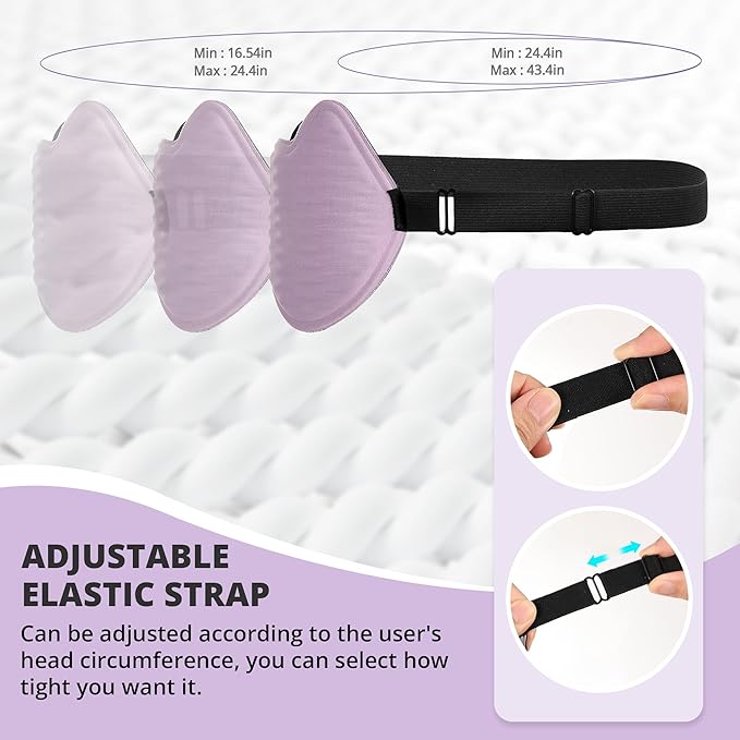 3D Kids Sleep Eye Mask: 3D Contoured Cup Sleeping Masks, Blindfold Sleep Eye Cover with Adjustable Strap, Memory Foam Lightweight Night Eyeshade for Boys Girls Teens (Purple) - Bloomnest