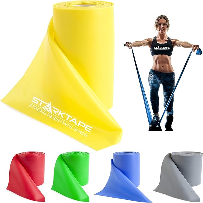 Resistance Bands Professional 8,16, 25, 50 Yards Bulk Rolls. Latex-Free Elastic Physical Therapy Band. No Scent, No Powder - Perfect for Home Exercise, Yoga, Pilates, Gym, Rehab, Workout - Bloomnest