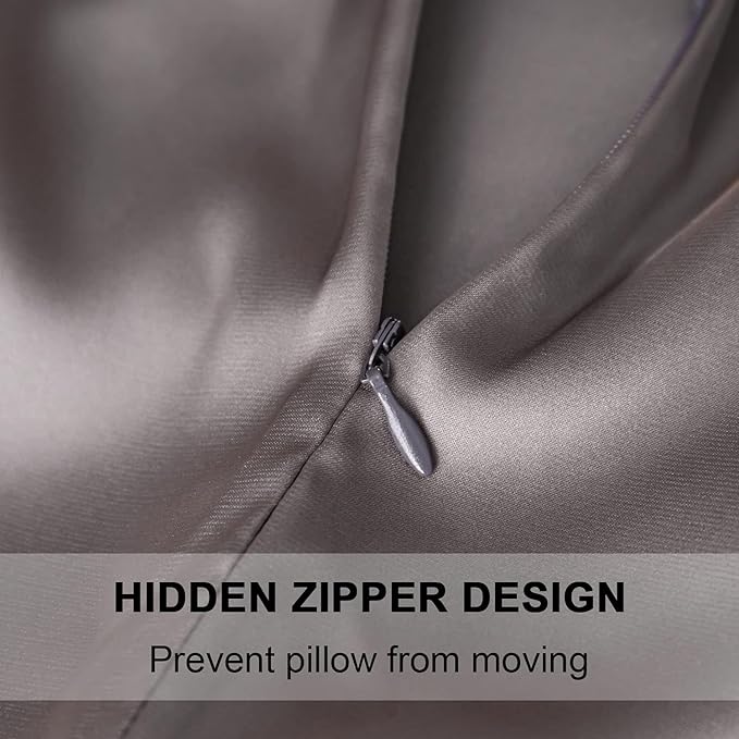 Mulberry Silk Pillowcase for Hair and Skin,Cooling Silk Pillow Case with Hidden Zipper,Allergen Proof Dual Sides Soft Breathable Smooth Silk Pillow Cover for Women (Dark Gray,Toddler) - Bloomnest
