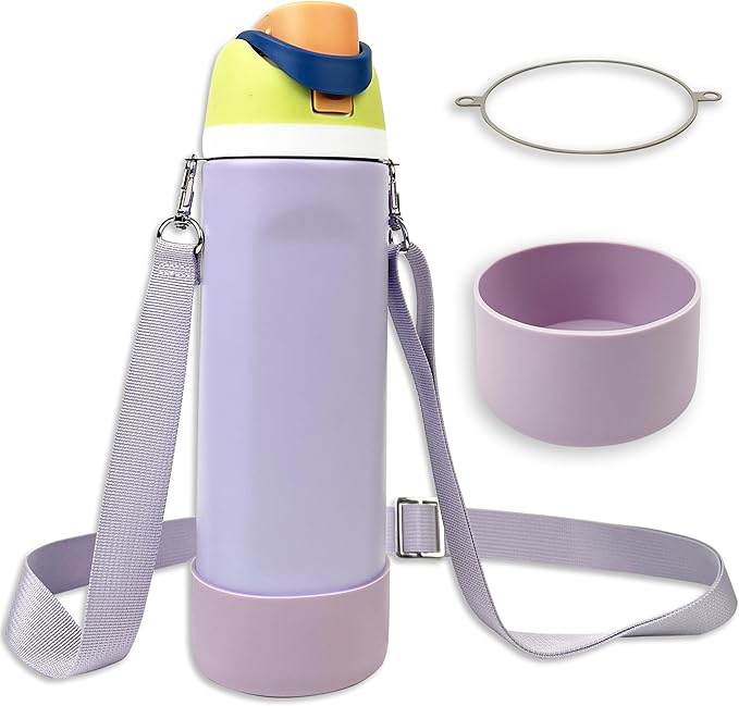 Silicone Boot Set for Owala Water Bottle 24 oz, 32 oz, 40 oz - Includes Non-Slip Sleeve, Shoulder Strap & Handle Strap, Perfect Owala Accessories, Fits Owala Tumbler, Owala FreeSip, Candy Coated SITKOL
