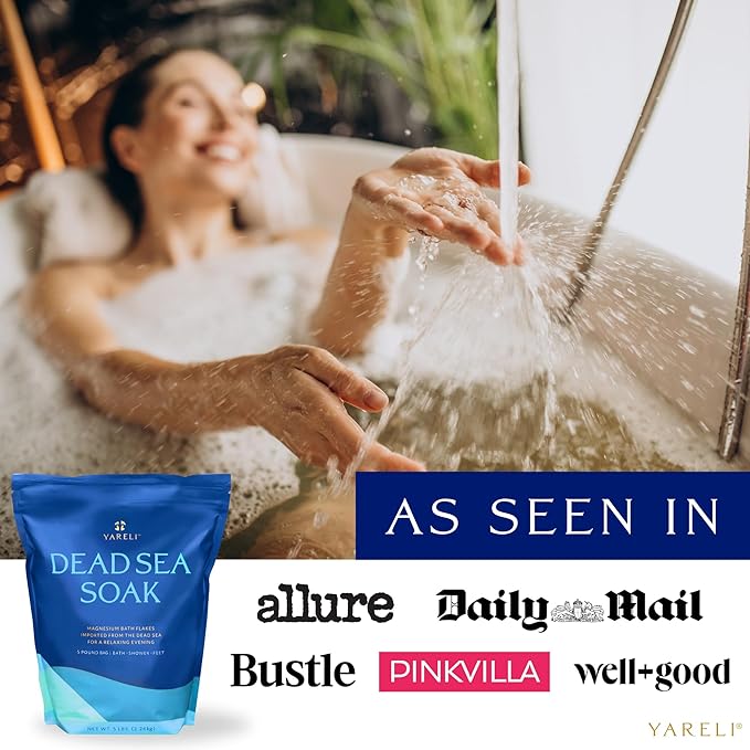 Yareli Magnesium Flakes, 15lb, Dead Sea Bath & Foot Soak, Alternative to Epsom Salt with Over 800,000mg of Magnesium Chloride Per Bag - Bloomnest