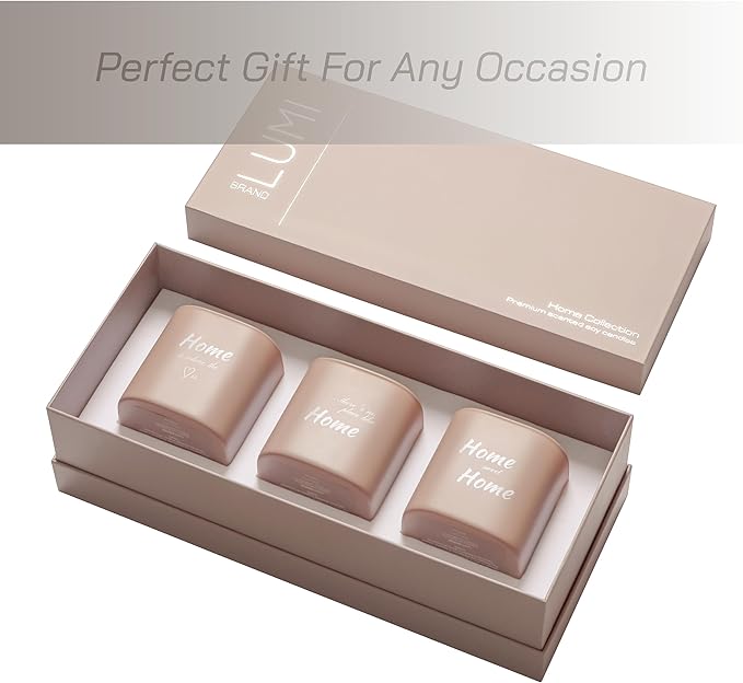 Set of 3 Premium Scented Soy Candles Gift Set | Home Collection – White Musk, Bamboo Forest & Peony Garden | Crackling Wood Wick | Luxurious Candle Set for Relaxation, Home Décor & Gifts | 9.8oz Each - Bloomnest