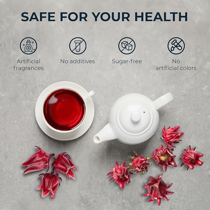 INJOY YOUR VITALGRI:N Roselle Hibiscus Tea Bags - 55 Count (+5 Tea Bags), Bamboo Tong Included - 4.16 oz, Re-Steep Red Artichoke Tea Herbal Blend, Vitamin A, C, D, Detox, Support, Atiso - Bloomnest