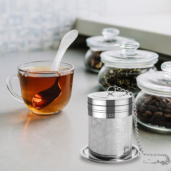 Numola Large Tea Infusers for Loose Tea, Extra Fine Mesh Large Tea Strainer for Spice Cooking, 304 Stainless Steel Tea with Extended Chain Hook for Teapot Cup - Bloomnest